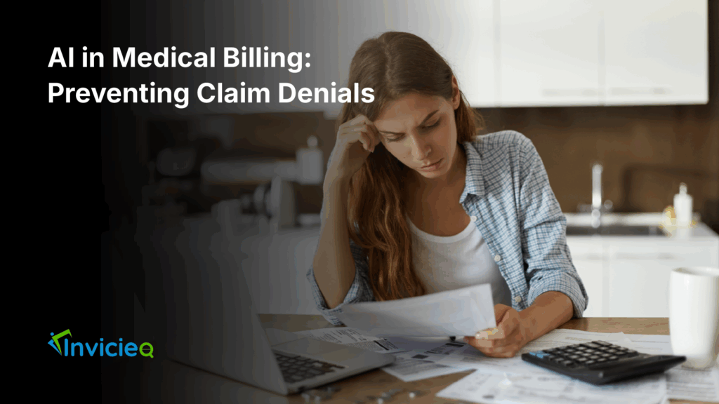 AI technology analyzing medical billing data to prevent claim denials and improve healthcare revenue efficiency.