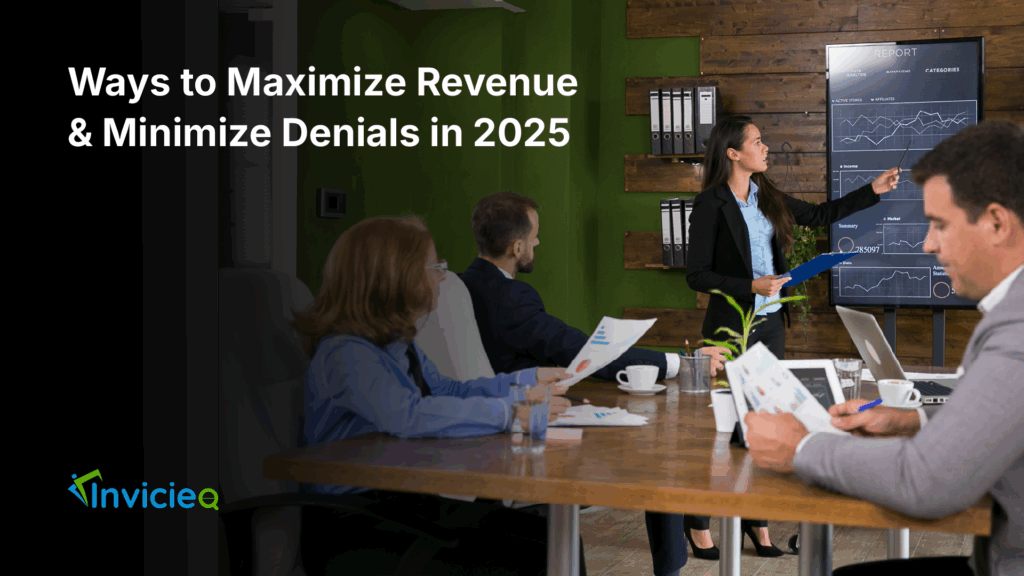 Healthcare professional analyzing 2025 revenue reports to minimize claim denials and improve profitability.