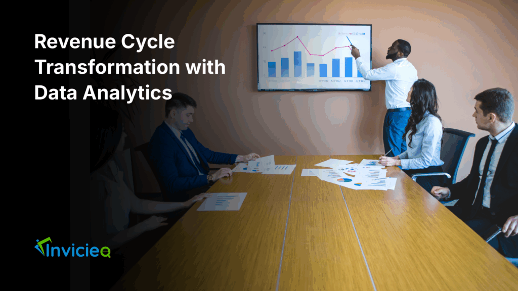 Healthcare professionals using data analytics tools to improve revenue cycle management efficiency.