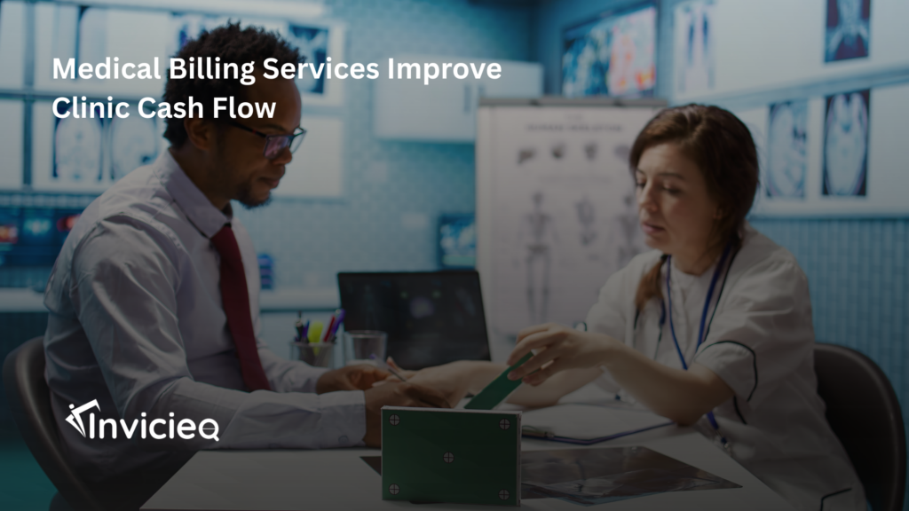 A clinic finance team reviewing medical billing reports and cash flow performance dashboards to increase revenue.