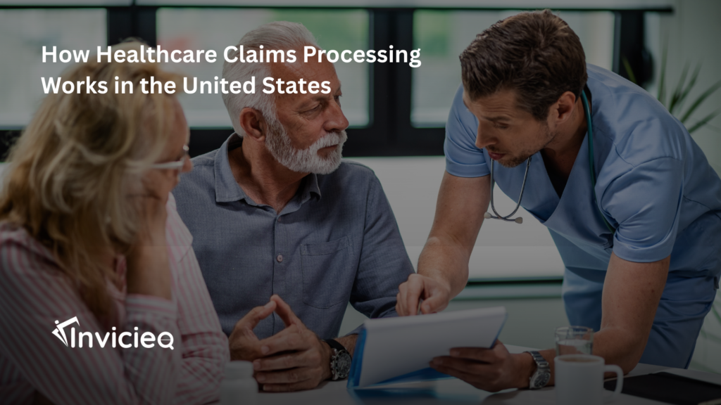 A healthcare billing specialist reviewing insurance claims processing steps and reimbursement workflow on a computer system.