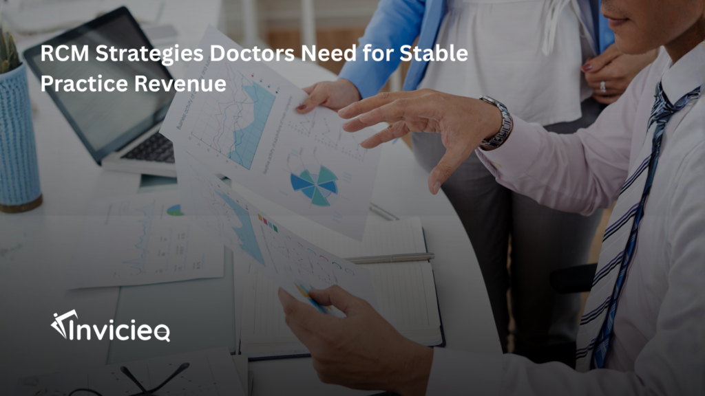 A doctor reviewing revenue cycle management reports to improve practice revenue stability.